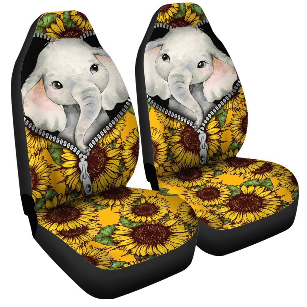 Sunflower Elephant Car Seat Covers Cute Car Accessories