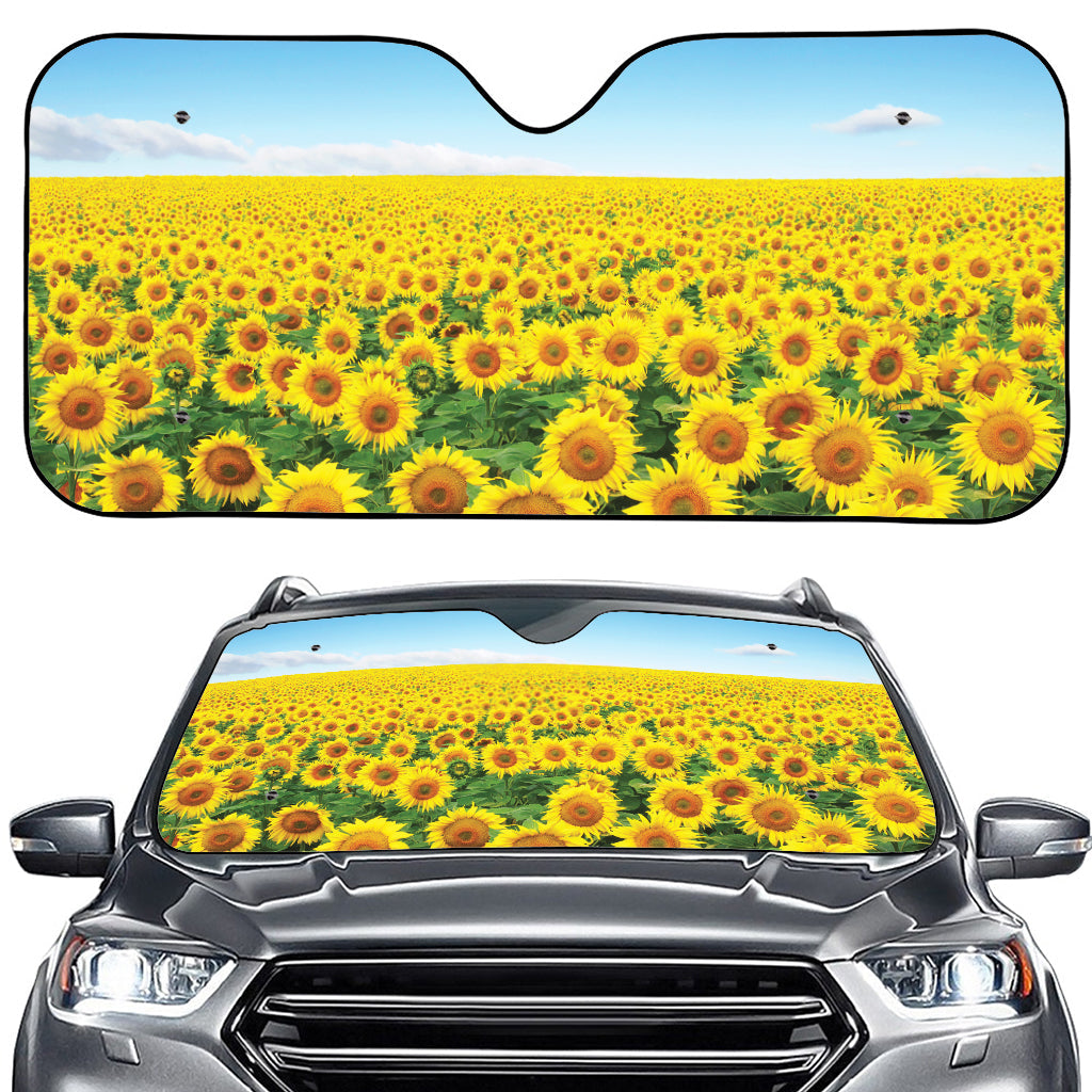 Sunflower Field Print Car Windshield Sun Shade