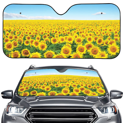 Sunflower Field Print Car Windshield Sun Shade