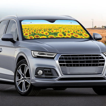 Sunflower Field Print Car Windshield Sun Shade