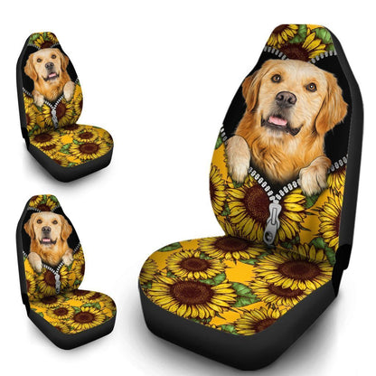 Sunflower Golden Retriever Car Seat Covers Custom Gift Idea For Golden Retriever Owners