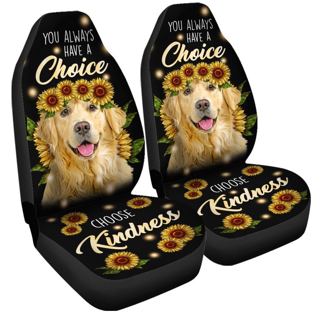 Sunflower Golden Retriever Car Seat Covers Custom Kindness  Dog Car Accessories