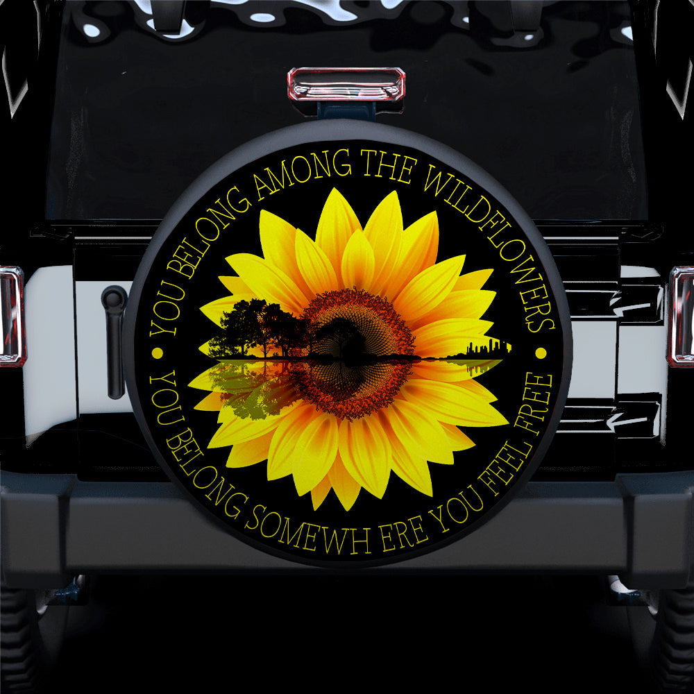 Sunflower Guitar Jeep Car Spare Tire Cover