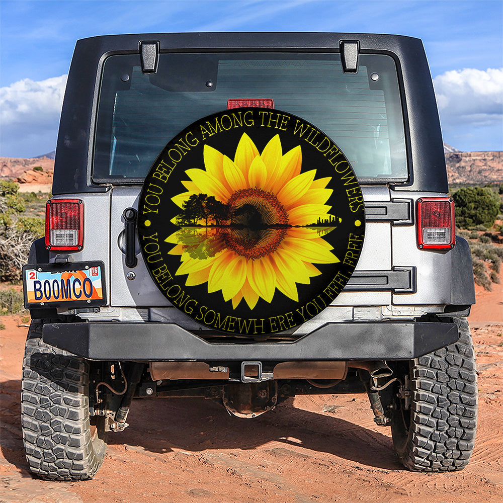 Sunflower Guitar Jeep Car Spare Tire Cover