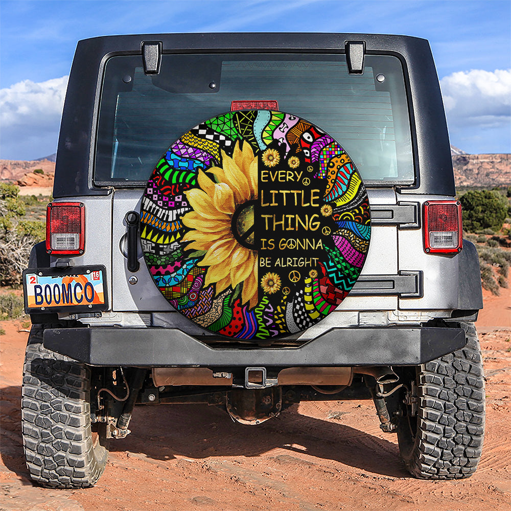 Sunflower Hippie Little Thing Colorful Jeep Car Spare Tire Cover