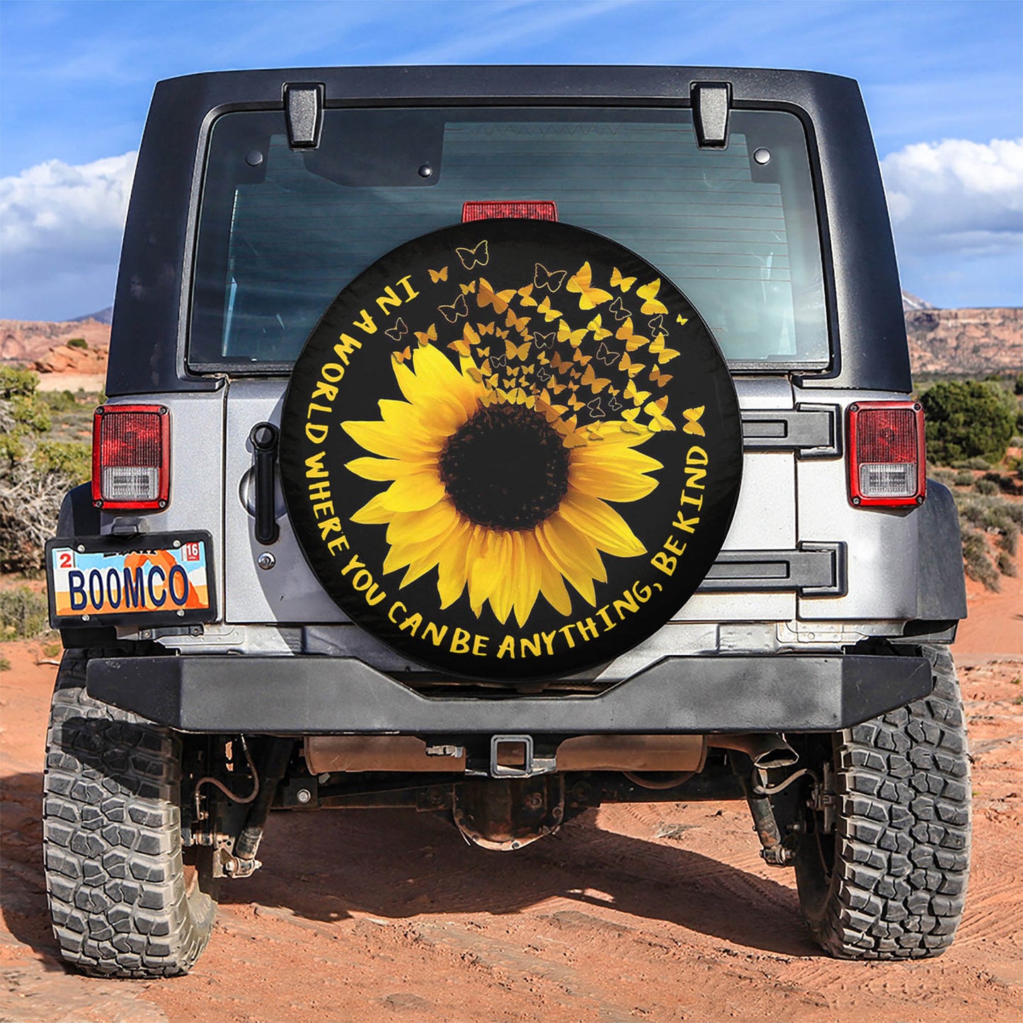 Sunflower In A World Where You Can Be Anything Be Kind Car Spare Tire