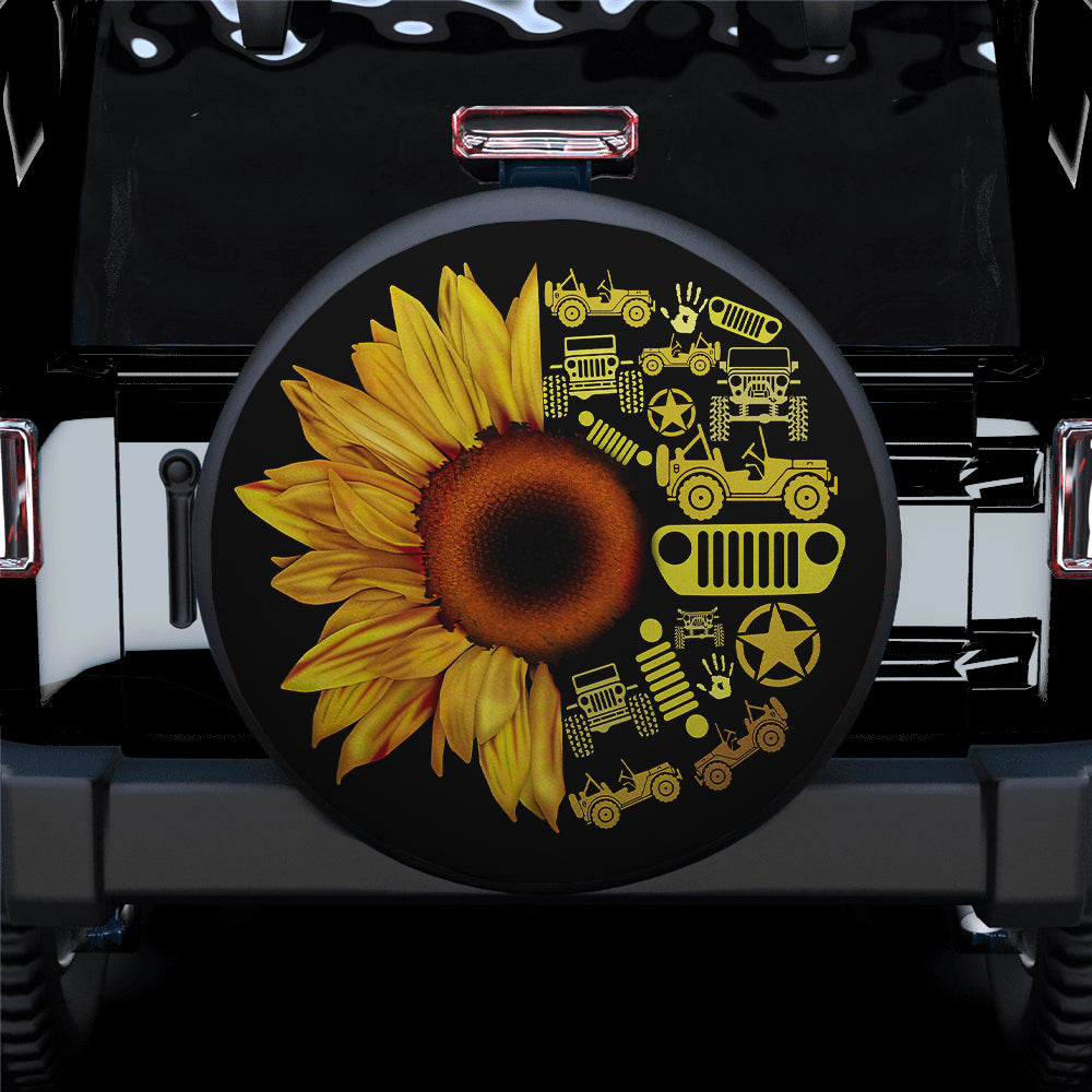 Sunflower Jeep Car Spare Tire Cover