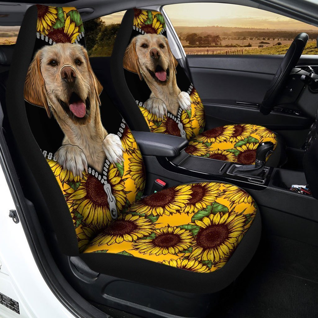 Sunflower Labrador Retriever Car Seat Covers Custom Funny Gift Idea For Labrador Retriever Owners