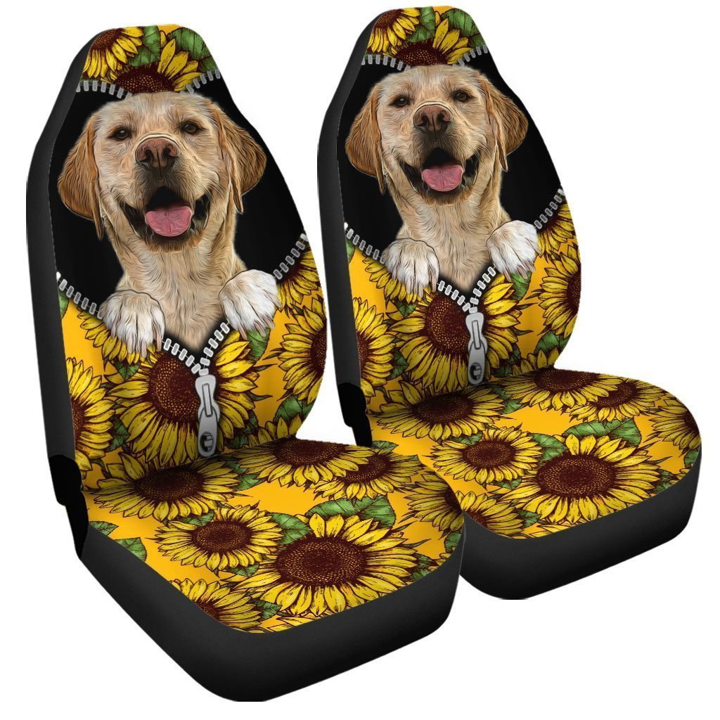 Sunflower Labrador Retriever Car Seat Covers Custom Funny Gift Idea For Labrador Retriever Owners