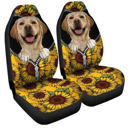 Sunflower Labrador Retriever Car Seat Covers Custom Funny Gift Idea For Labrador Retriever Owners