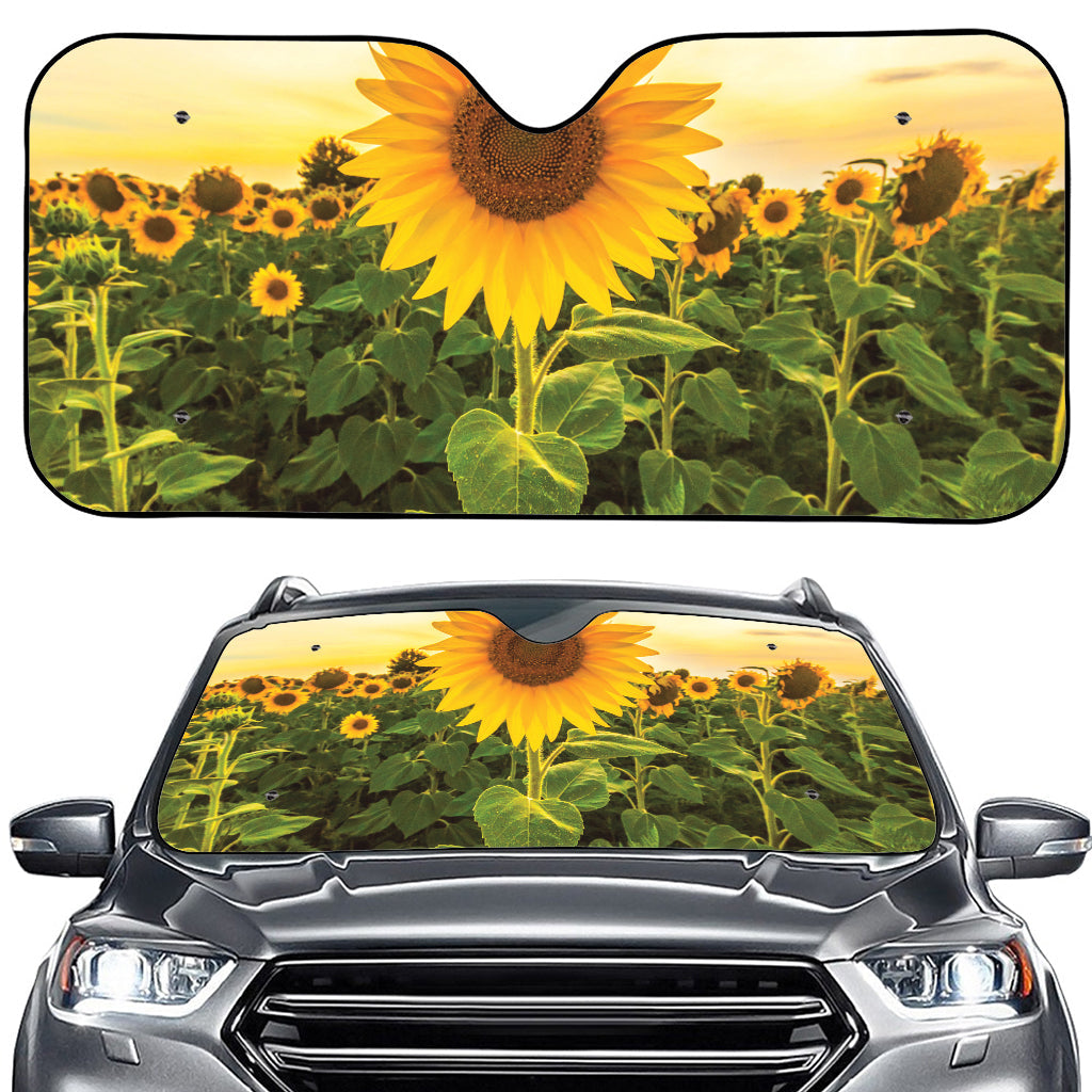 Sunflower Landscape Print Car Windshield Sun Shade