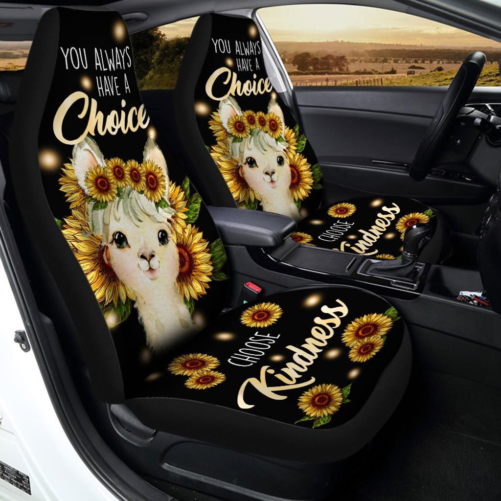 Sunflower Llama Car Seat Covers Custom Llama Car Accessories