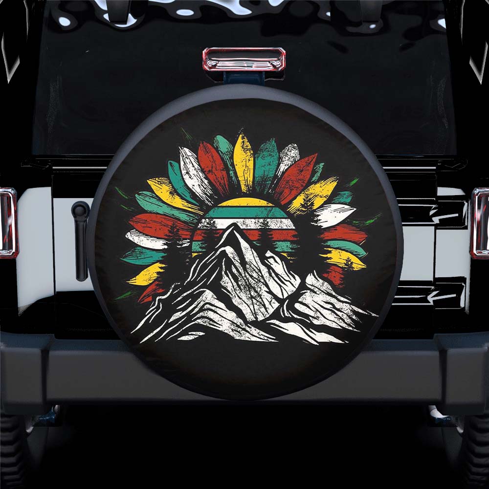 Sunflower On The Mountains Spare Tire Cover