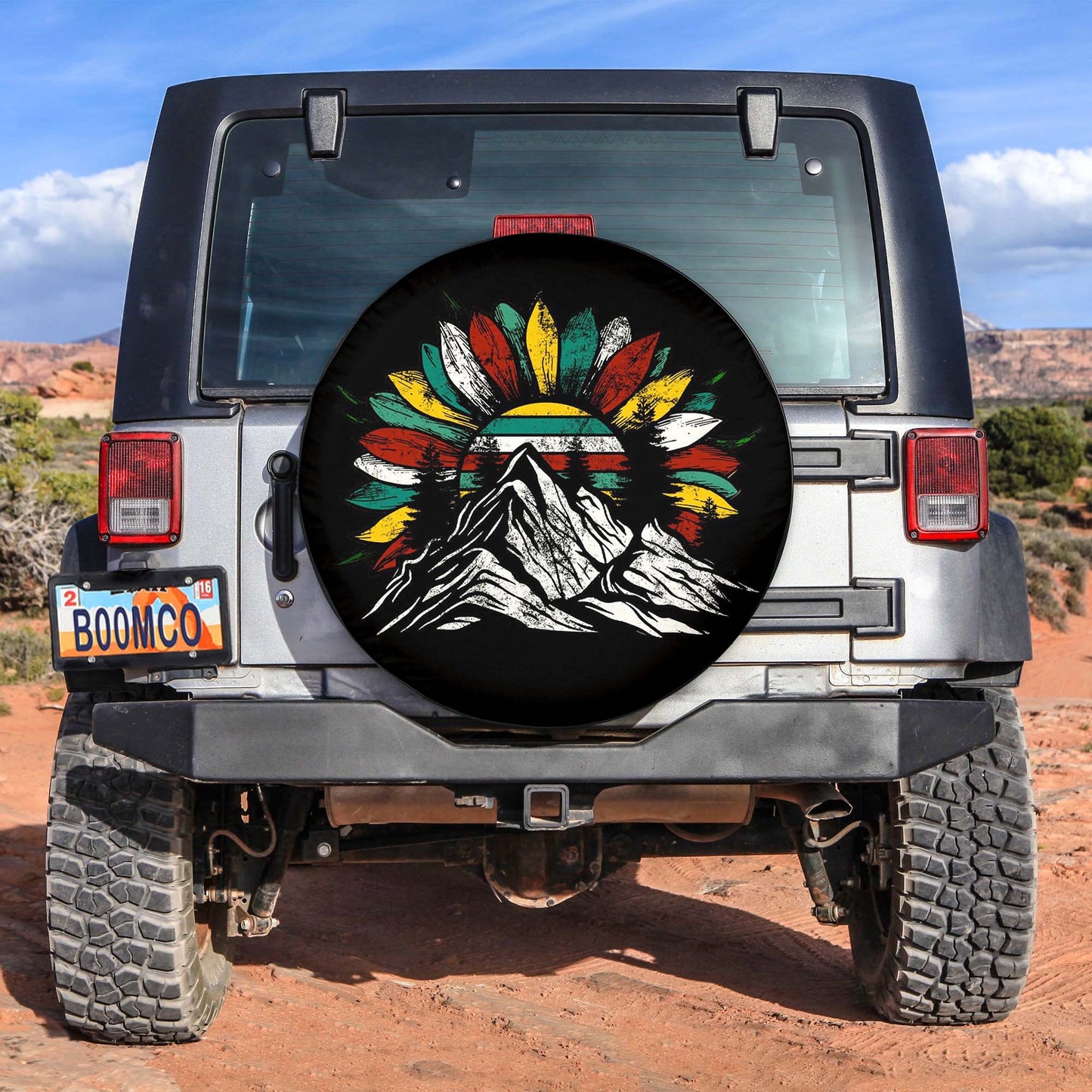 Sunflower On The Mountains Spare Tire Cover