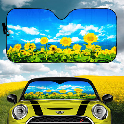Sunflower Painting Car Auto Sunshades