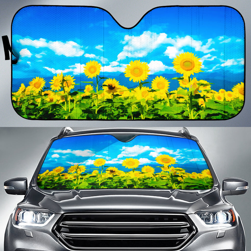 Sunflower Painting Car Auto Sunshades