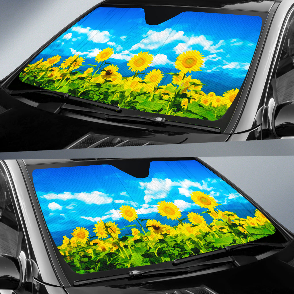 Sunflower Painting Car Auto Sunshades