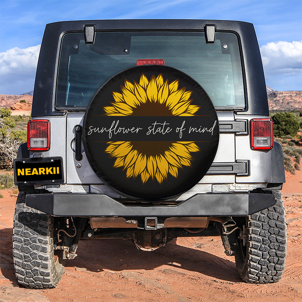 Sunflower State Of Mind Jeep Car Spare Tire Cover