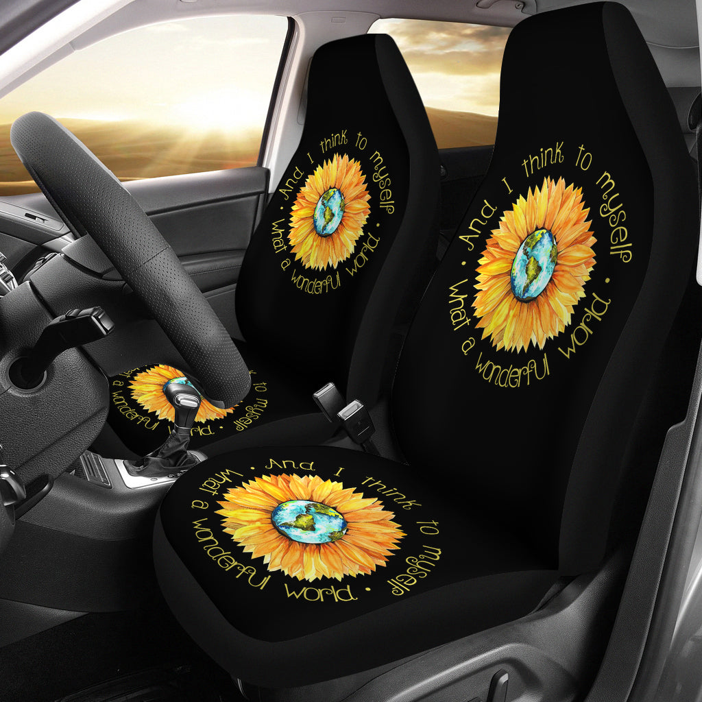 Sunflowers And I Think To Myself Car Seat Cover