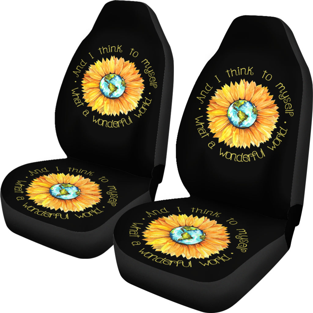 Sunflowers And I Think To Myself Car Seat Cover