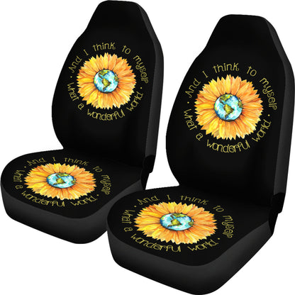 Sunflowers And I Think To Myself Car Seat Cover