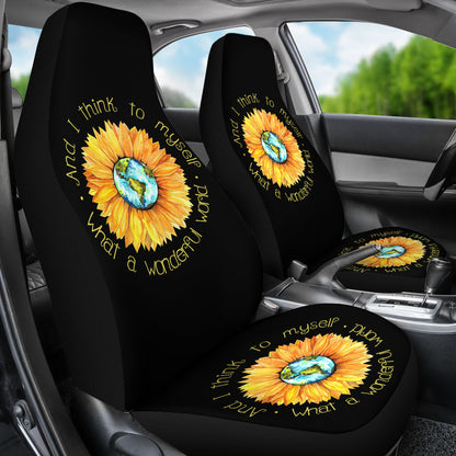 Sunflowers And I Think To Myself Car Seat Cover