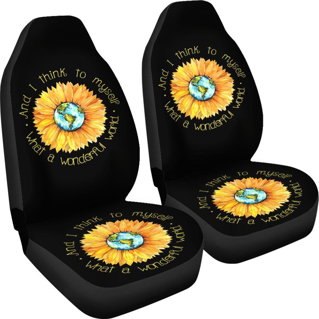 Sunflowers And I Think To Myself Car Seat Cover