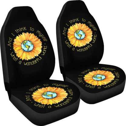 Sunflowers And I Think To Myself Car Seat Cover