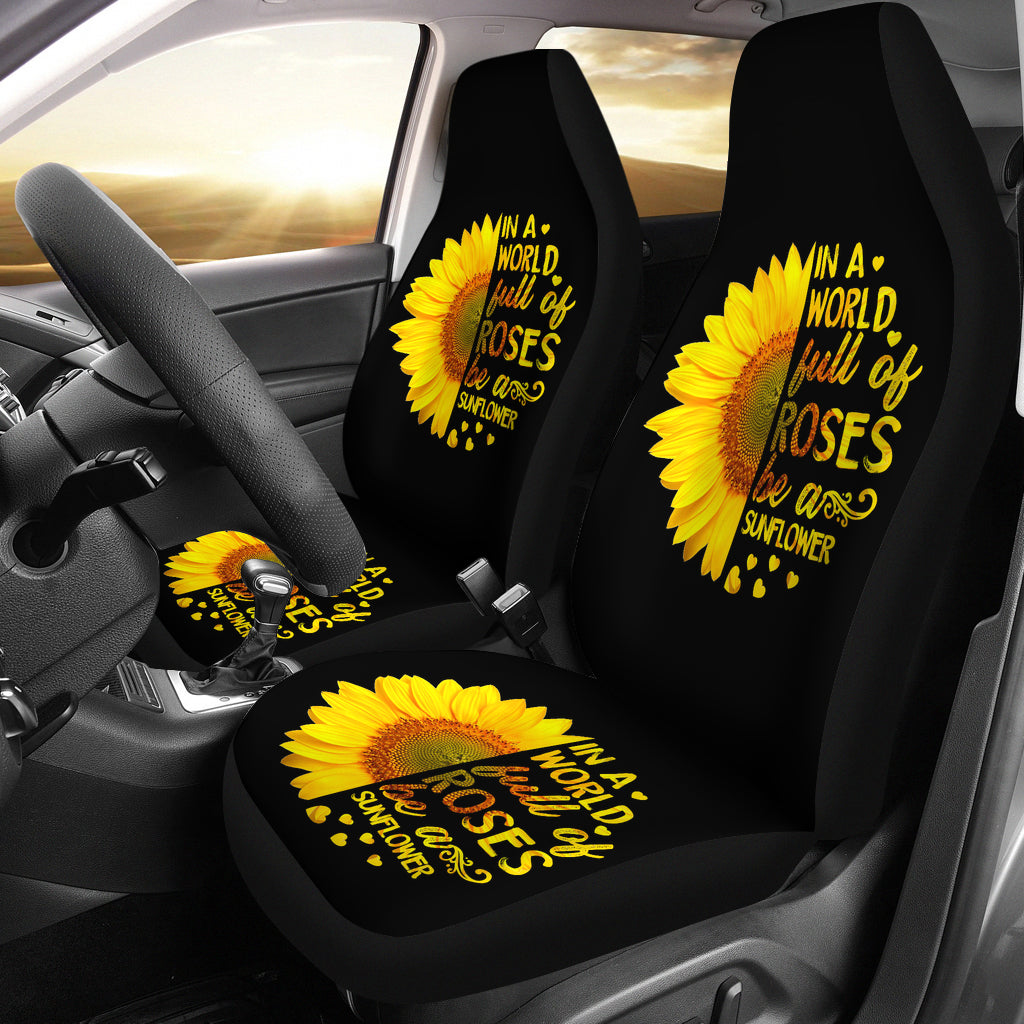 Sunflowers In A World Car Seat Cover