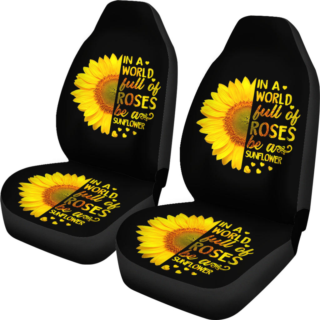 Sunflowers In A World Car Seat Cover