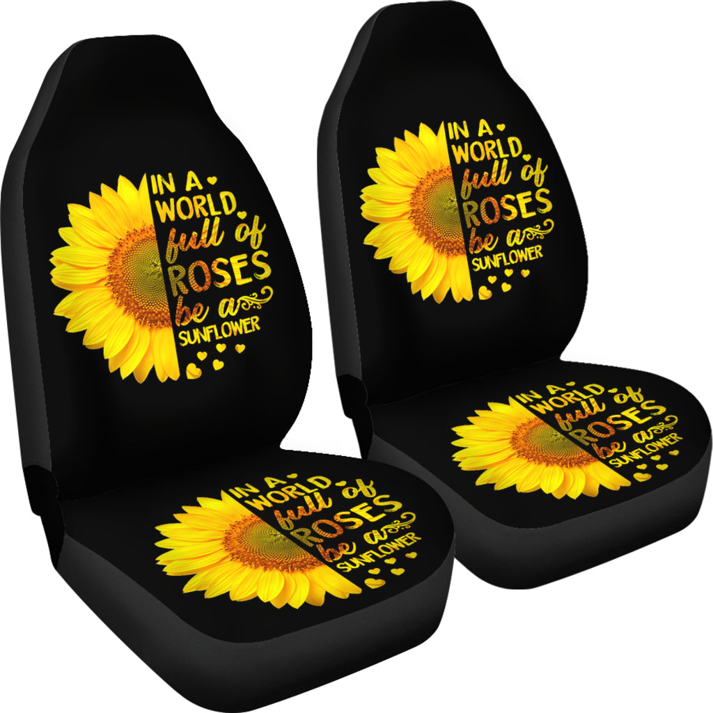 Sunflowers In A World Car Seat Cover