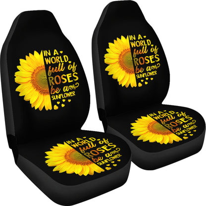 Sunflowers In A World Car Seat Cover