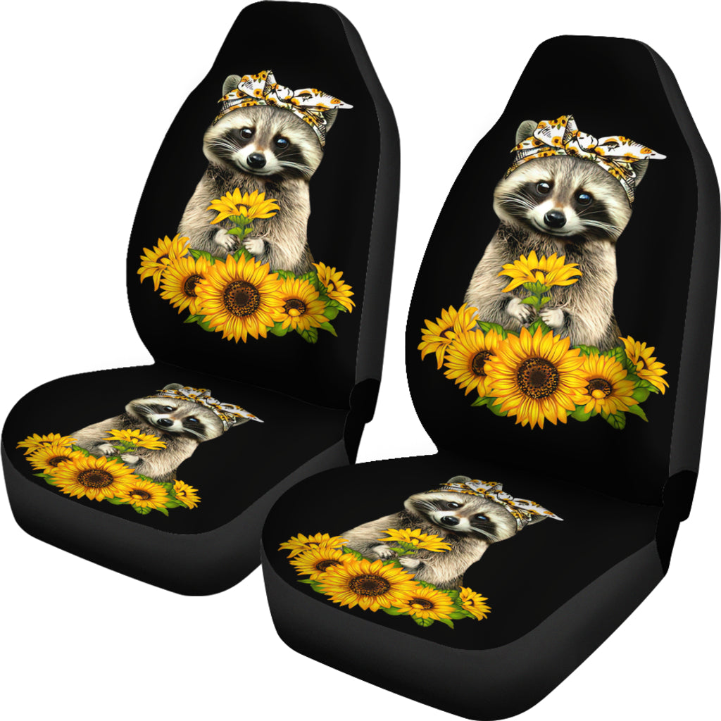 Sunflowers Racoon Sunflowers Car Seat Cover
