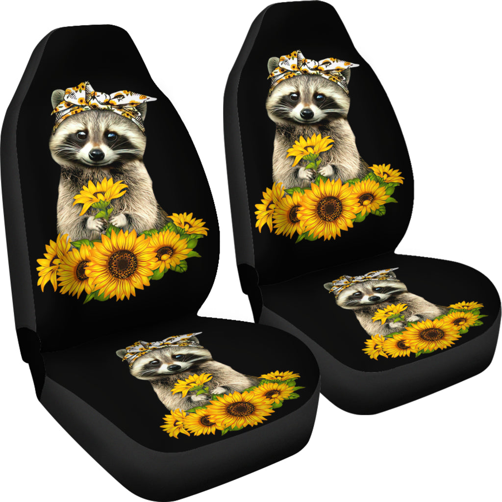 Sunflowers Racoon Sunflowers Car Seat Cover