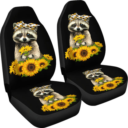 Sunflowers Racoon Sunflowers Car Seat Cover
