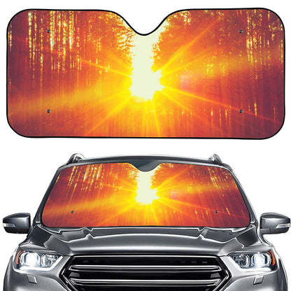 Sunrise Forest Print Car Windshield Sun Shade
