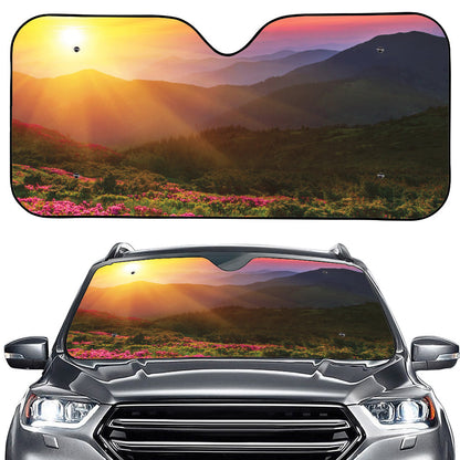 Sunrise Mountain Print Car Windshield Sun Shade