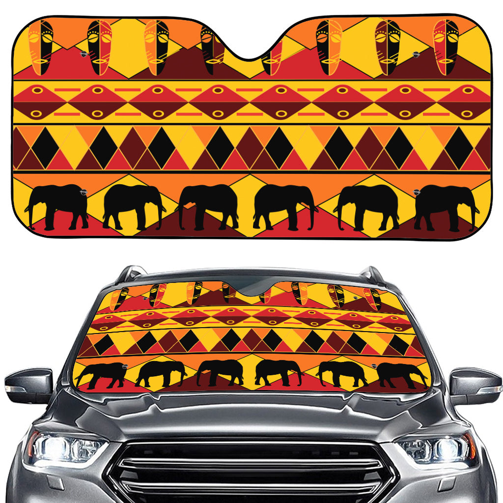 Sunset African Tribal Pattern Print Car Windshield Sun Shade