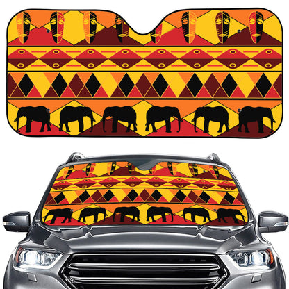 Sunset African Tribal Pattern Print Car Windshield Sun Shade