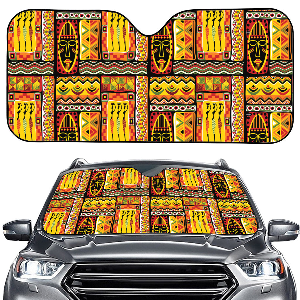 Sunset Ethnic African Tribal Print Car Windshield Sun Shade