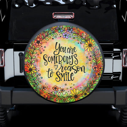 Sunshine Hippie Happy Jeep Car Spare Tire Cover