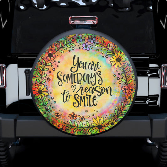 Sunshine Hippie Happy Jeep Car Spare Tire Cover