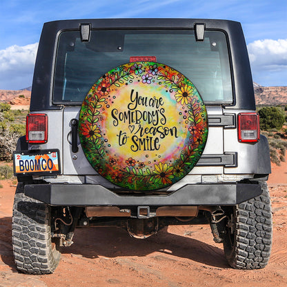 Sunshine Hippie Happy Jeep Car Spare Tire Cover