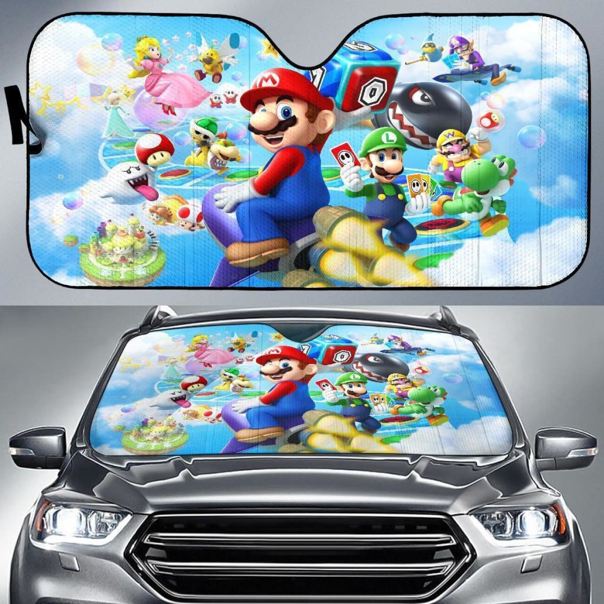 Super Mario Bros Party Auto Sun Shades Mn05 Universal Fit 111204