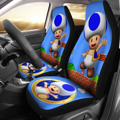 Super Mario Toad Car Seat Covers Funny Gift Idea Nh05 Universal Fit 194801