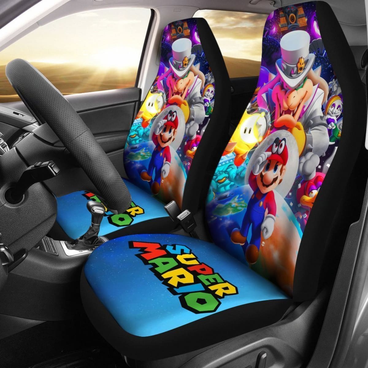 Super Mario Vs All Bosses Ver Car Seat Covers Mn05 Universal Fit 225721