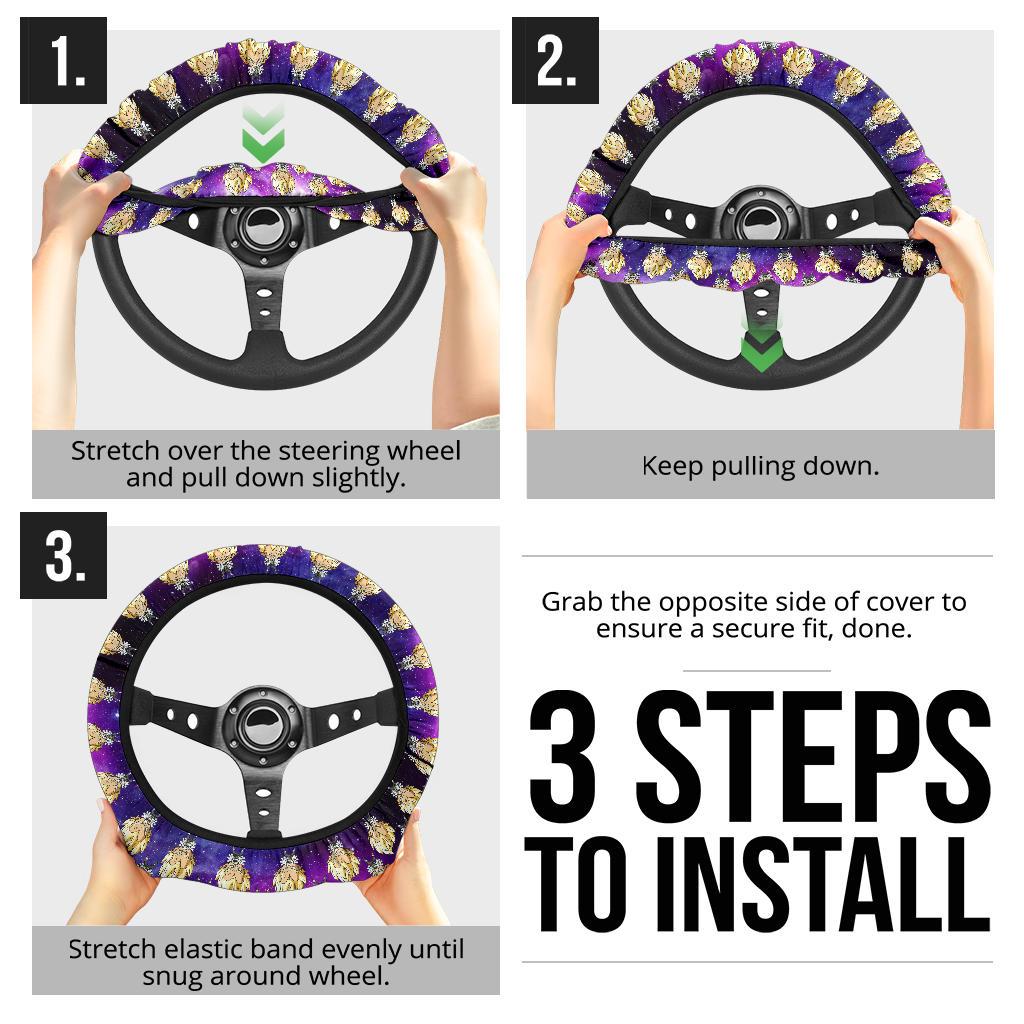 Super Saiyan Dragon Ball Anime Custom Car Steering Wheel Cover