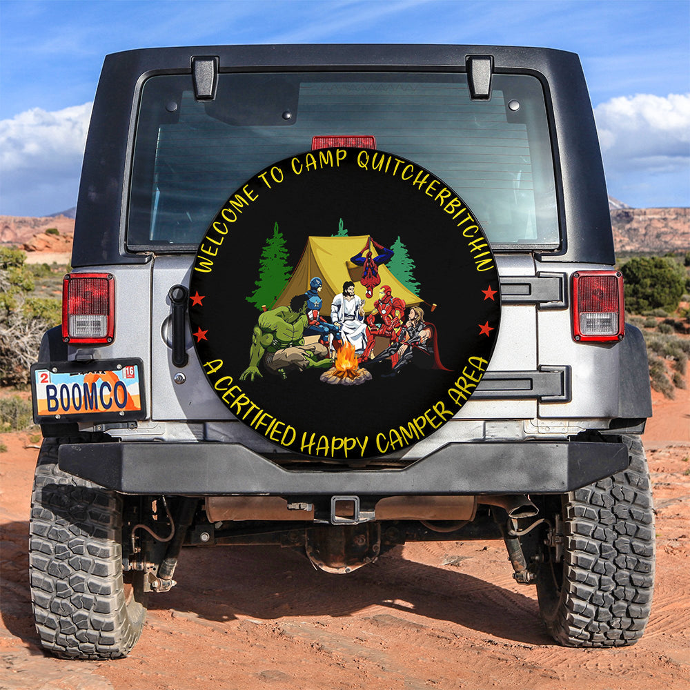 Superhero Jesus Camping Car Spare Tire Cover