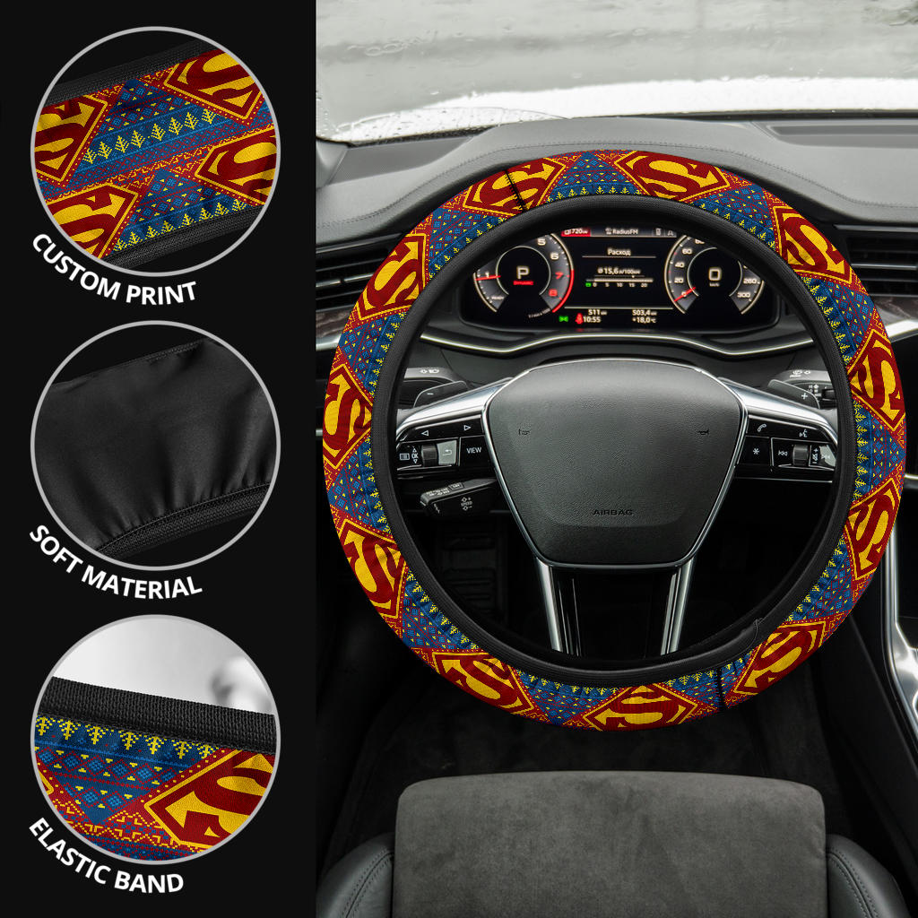 Superman Premium Custom Car Steering Wheel Cover