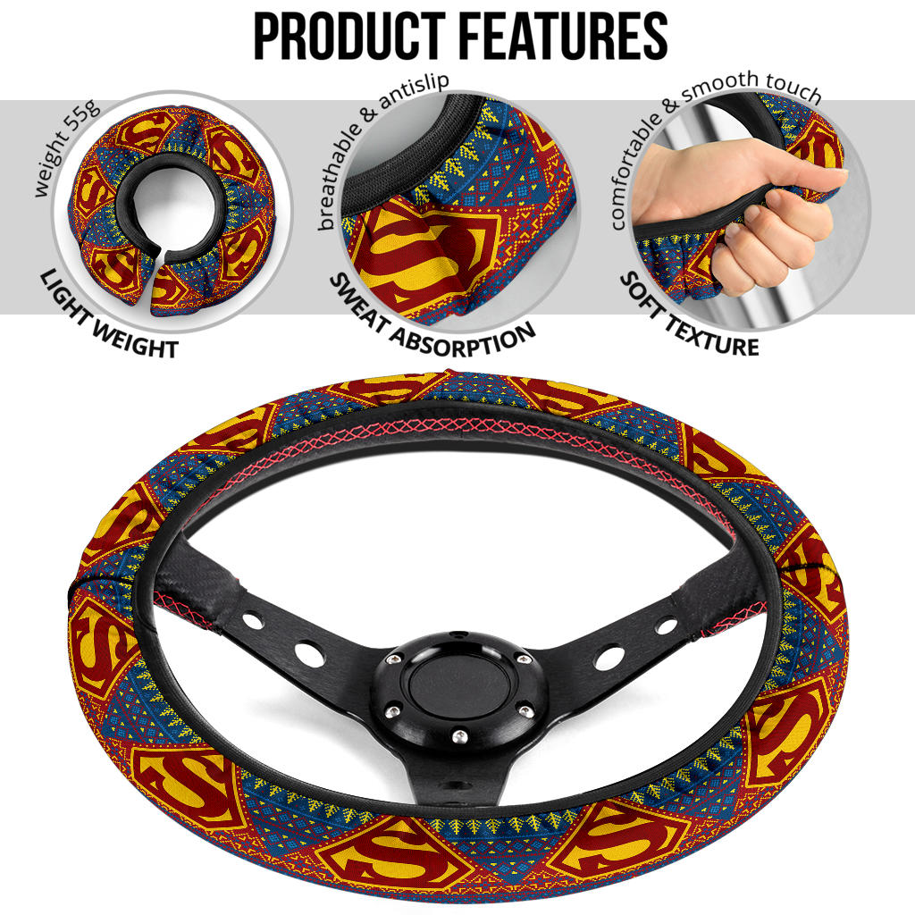 Superman Premium Custom Car Steering Wheel Cover
